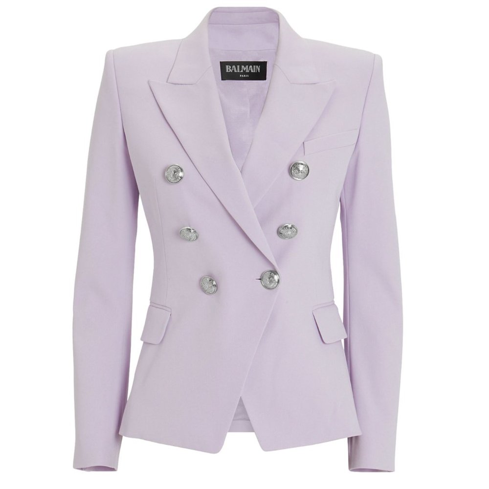 WORN ONCE🌸 Balmain Lilac Classic Double-Breasted Blazer